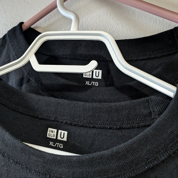 Uniqlo U black crewneck t shirts mens sz XL x2 - Picture 3 of 6